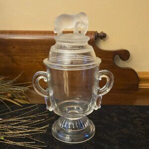 Elegant Glass Jar with Elephant Lid